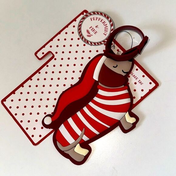 🔥Peppermint pine luggage tag dog Christmas New - Picture 1 of 1